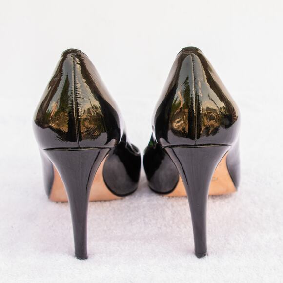 Women's Size 9 Dress Shoes COLE HAAN Air Violet Black Patent Leather 3" Pumps - Picture 6 of 10